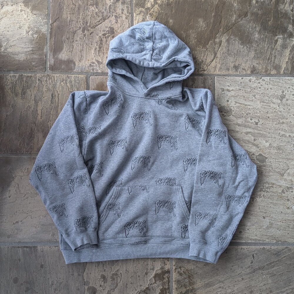 Revenge - All Over Embroidered Logo Hoodie (LARGE)